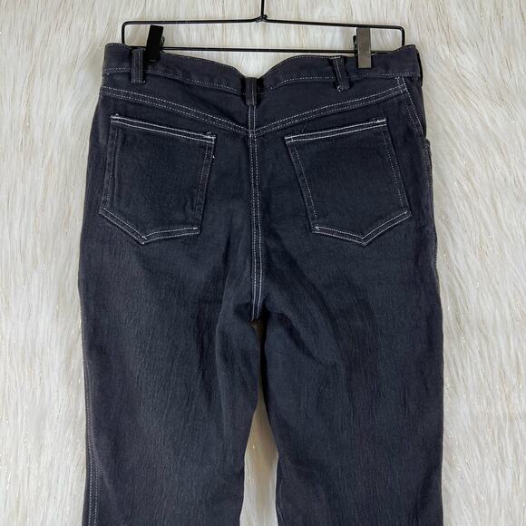 Trash & Vaudeville Black Flare Button Fly Ankle Buttons High Waist Womens Sz 33 - Picture 5 of 9